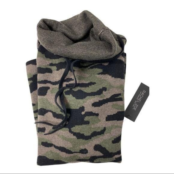 Rachel Zoe Camo Print Fold-Over Neck Sweater - Picture 4 of 6